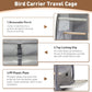 Bird Carrier Travel Cage, Airline Approved Bird Carrier Backpack with Wooden Stand Perch & Tray, Breathable Pet Travel Cag
