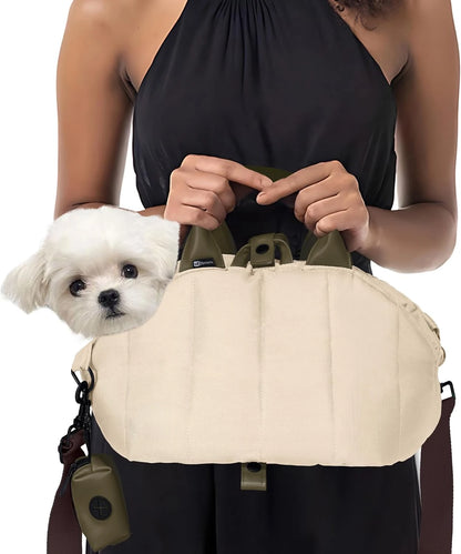 Dog Purse Carriers for Small Dogs Waterproof Carrier Soft-Sided Portable for Traveling with Adjustable Safety Leash