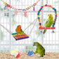 Bird Cage Toys for Parrots Wood Birds Swing Reliable Chewable Bite Bridge Wooden Beads Shape Parrot Toy 11pcs Bird Toys parrot