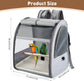 Bird Carrier Travel Cage, Airline Approved Bird Carrier Backpack with Wooden Stand Perch & Tray, Breathable Pet Travel Cag