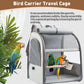 Bird Carrier Travel Cage, Airline Approved Bird Carrier Backpack with Wooden Stand Perch & Tray, Breathable Pet Travel Cag