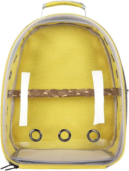Bird Carrier Backpack with Perch, Ventilate Transparent Space Capsule Parrot Travel Cage for Small Birds Parrots Green Cheek Con