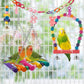 Bird Cage Toys for Parrots Wood Birds Swing Reliable Chewable Bite Bridge Wooden Beads Shape Parrot Toy 11pcs Bird Toys parrot